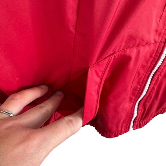 Abercrombie & Fitch Red Hooded Lined Full Zip Cropped Lightweight Jacket Size L - Picture 5 of 9